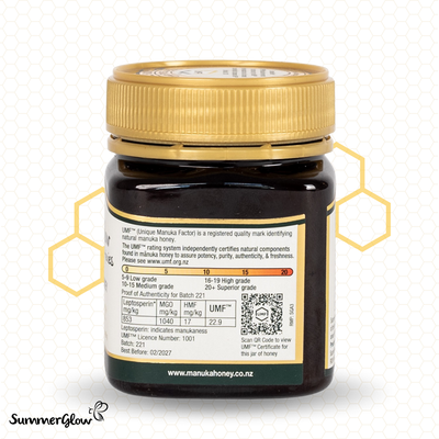 UMF™ 22+ Mānuka Honey 250g (MGO 970mg/kg)